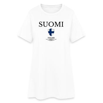 Drapeau de la Finlande, fierté finlandaise - Robe T-shirt Femme - blanc - Devant