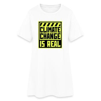 Le changement climatique est la véritable science du changement climatique - Robe T-shirt Femme - blanc - Devant