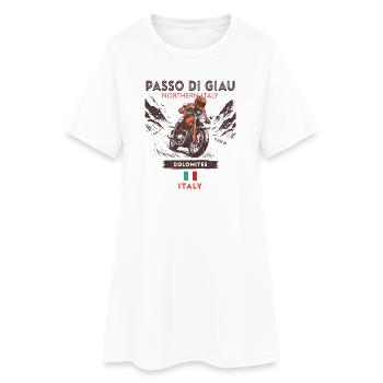 Passo di Giau Motorcycle design  – Dolomites Italy - Robe T-shirt Femme - blanc - Devant