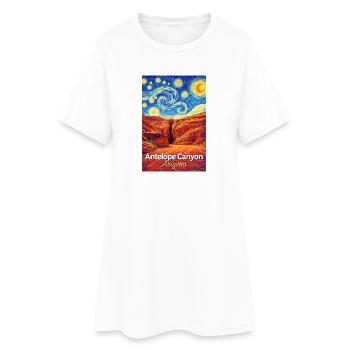 Antelope Canyon Arizona – Sternennacht - Frauen T-Shirt-Kleid - Weiß - Vorne