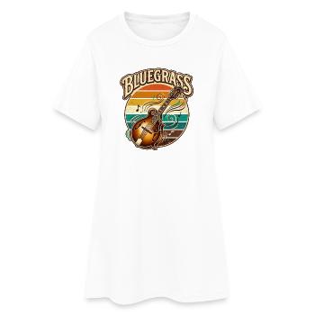 Retro Vintage Bluegrass Music Mandolin - Women’s T-Shirt Dress - white - Front