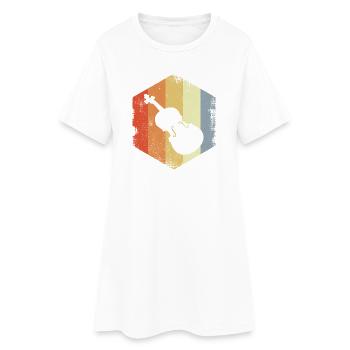 Vintage Violine Zeichnung - Frauen T-Shirt-Kleid - Weiß - Vorne