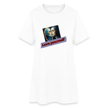 Love Yourself Mirror Portrait - Women’s T-Shirt Dress - white - Front