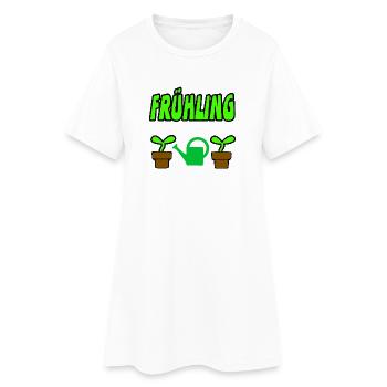 Frühling - Frauen T-Shirt-Kleid - Weiß - Vorne