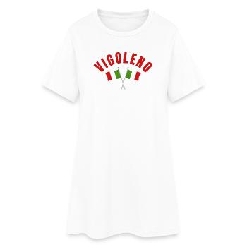 Vigoleno Crossed Italian Flags - Women’s T-Shirt Dress - white - Front