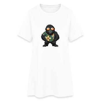 Vacances de Gorille Comic - Robe T-shirt Femme - blanc - Devant