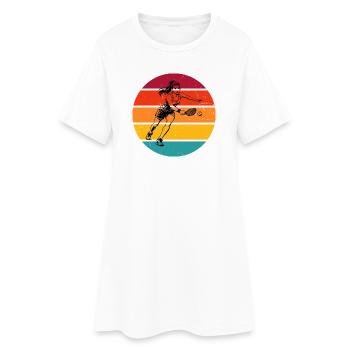 Pickleball Szene Geschenk für Pickleballsport Fans - Frauen T-Shirt-Kleid - Weiß - Vorne