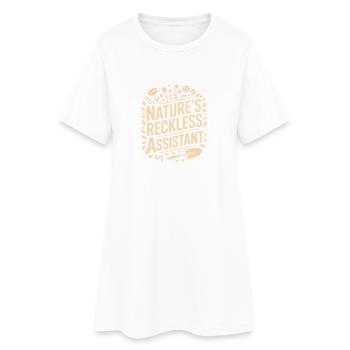 Der rücksichtslose Assistent der Natur - Frauen T-Shirt-Kleid - Weiß - Vorne