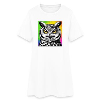 hibou - Robe T-shirt Femme - blanc - Devant
