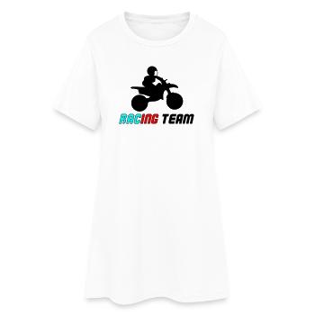 Racing Neon Typo Sprint - Frauen T-Shirt-Kleid - Weiß - Vorne