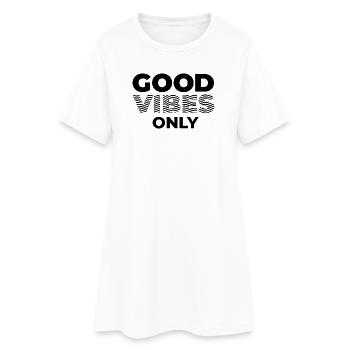 GOOD_VIBES_ONLY_Black - Robe T-shirt Femme - blanc - Devant