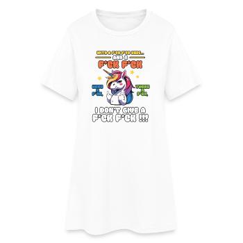 Licorne colorée avec un dicton espiègle Old McDonald - Robe T-shirt Femme - blanc - Devant