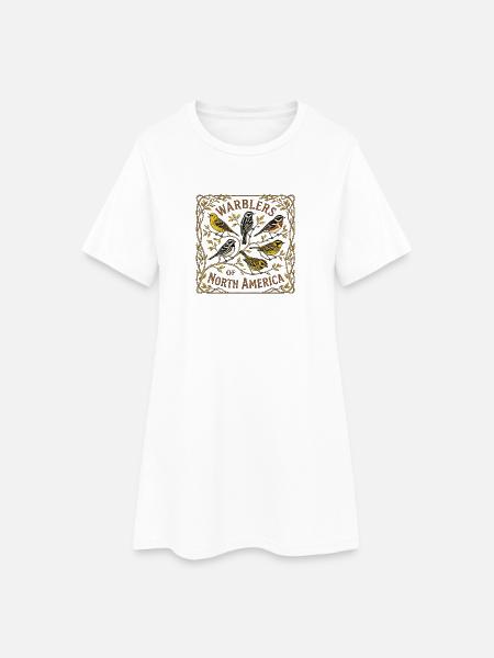oiseaux - Robe T-shirt Femme - blanc