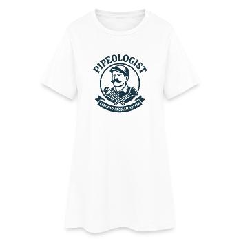 Expert en tuyaux | Solveur de problèmes de plombier - Robe T-shirt Femme - blanc - Devant