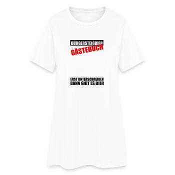 Gästebuch Bürgersteigbier Ortskontrollfahrt OKF - Frauen T-Shirt-Kleid - Weiß - Vorne