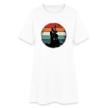 Bassiste Rétro Cadeau - Robe T-shirt Femme - blanc - Devant