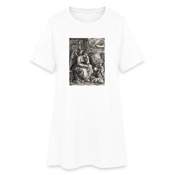 Melencolia I von Albrecht Dürer - Frauen T-Shirt-Kleid - Weiß - Vorne