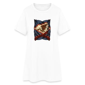 Emblème vintage du drapeau de l’aigle avec fusil - Robe T-shirt Femme - blanc - Devant