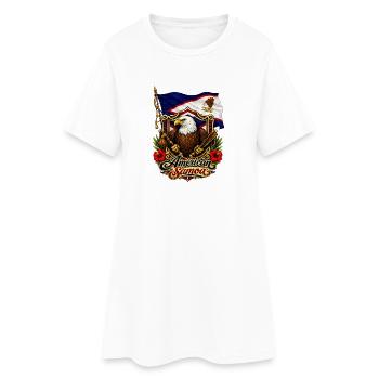 Drapeau de l’aigle des Samoa américaines - Robe T-shirt Femme - blanc - Devant