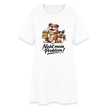 Luxus-Hundebande Cartoon - Frauen T-Shirt-Kleid - Weiß - Vorne