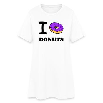 J’adore les beignets - Robe T-shirt Femme - blanc - Devant