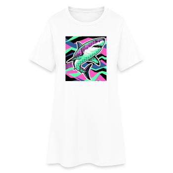 Requin - Robe T-shirt Femme - blanc - Devant