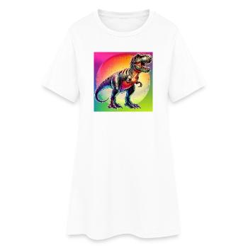 dinosaure - Robe T-shirt Femme - blanc - Devant