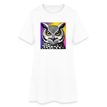 hibou - Robe T-shirt Femme - blanc - Devant