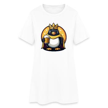 Pingouin Bière Drôle - Robe T-shirt Femme - blanc - Devant