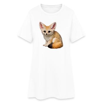 Renard du désert fennec - Robe T-shirt Femme - blanc - Devant