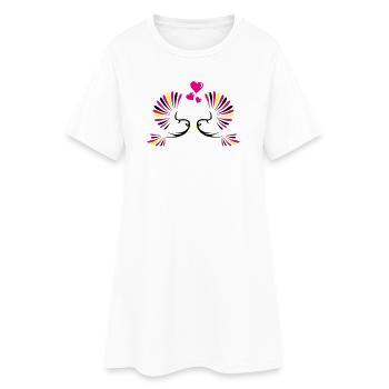 birds_in_love - Robe T-shirt Femme - blanc - Devant