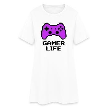 Gaudy Gamer Life Controller - Women’s T-Shirt Dress - white - Front