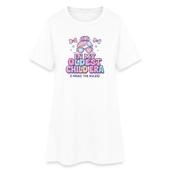 Daughter Family Humor In My Oldest Child Era - Women’s T-Shirt Dress - white - Front