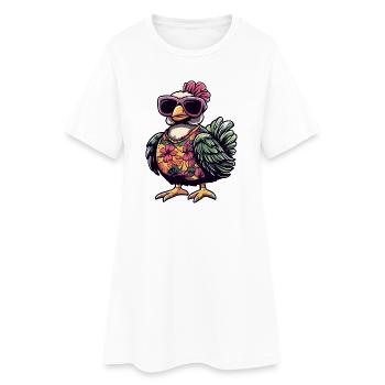 Truthahn Comic Urlaub - Frauen T-Shirt-Kleid - Weiß - Vorne