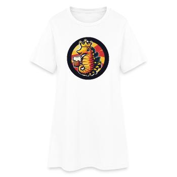 Bière hippocampe drôle - Robe T-shirt Femme - blanc - Devant