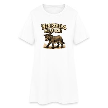 Nen Scheiss Muss Ich Esel - Frauen T-Shirt-Kleid - Weiß - Vorne