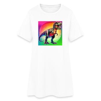 dinosaure - Robe T-shirt Femme - blanc - Devant