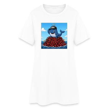 Timmy der Wal - Frauen T-Shirt-Kleid - Weiß - Vorne