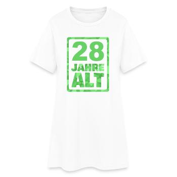 Alt 28 - Frauen T-Shirt-Kleid - Weiß - Vorne
