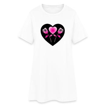 Roses - Robe T-shirt Femme - blanc - Devant