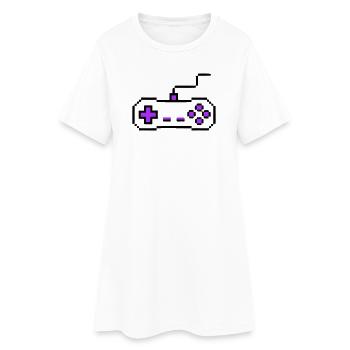 Retro Gamepad Controller Gamer - Women’s T-Shirt Dress - white - Front