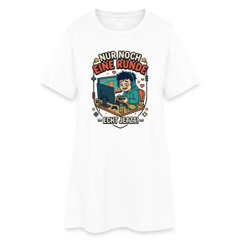 Gamer Comic Nur noch eine Runde Echt jetzt - Frauen T-Shirt-Kleid - Weiß - Vorne
