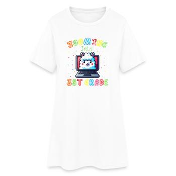 Lama Code Arc-en-Ciel Numérique - Robe T-shirt Femme - blanc - Devant