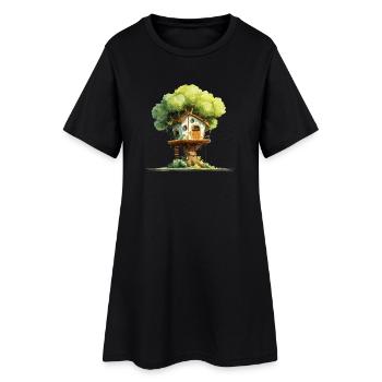 Treehouse in the canopy - Women’s T-Shirt Dress - black - Front