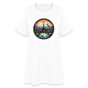 Voyage à la boussole - Robe T-shirt Femme - blanc - Devant