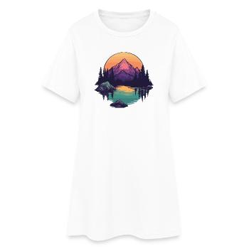 Berge Natur - Frauen T-Shirt-Kleid - Weiß - Vorne