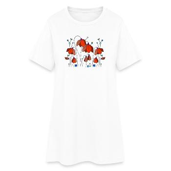 Flowers - Women’s T-Shirt Dress - white - Front