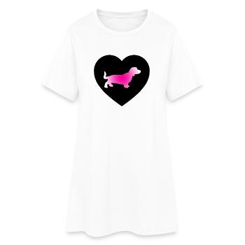 Teckel - Robe T-shirt Femme - blanc - Devant