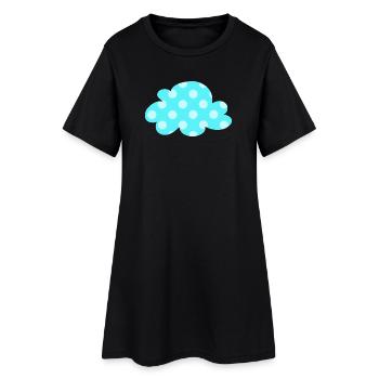 Points nuages Points Points Décoration de la chambre de bébé Enfants Météo - Robe T-shirt Femme - noir - Devant