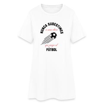 Feministisches Fußballmädchen  - Frauen T-Shirt-Kleid - Weiß - Vorne